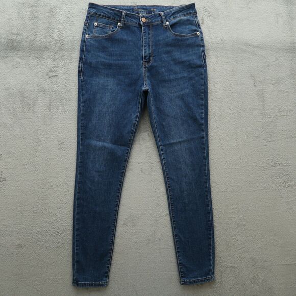 Gemma Rae Jeans Juniors Size 13 Blue High-Rise Skinny Denim Pants 28.5" Inseam - Picture 1 of 14
